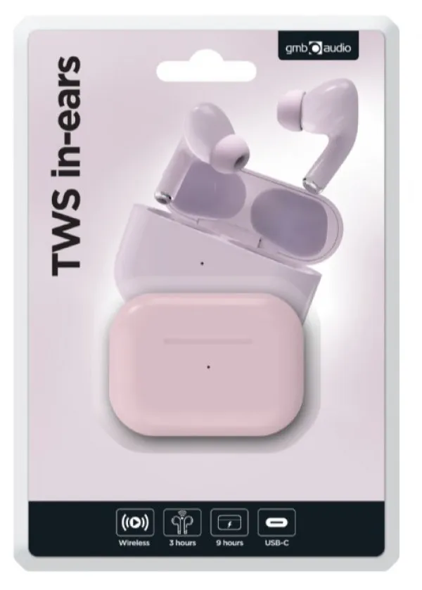 TWS-03-P Gembird bluetooth V5.0 slusalice, TWS, pink