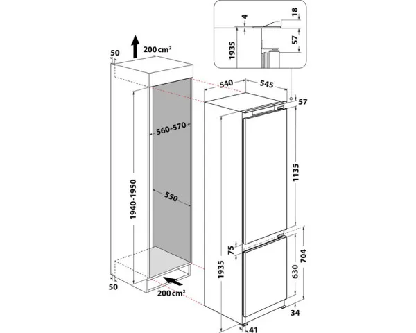 WHIRLPOOL ART 9811 SF2 ugradni frižider
