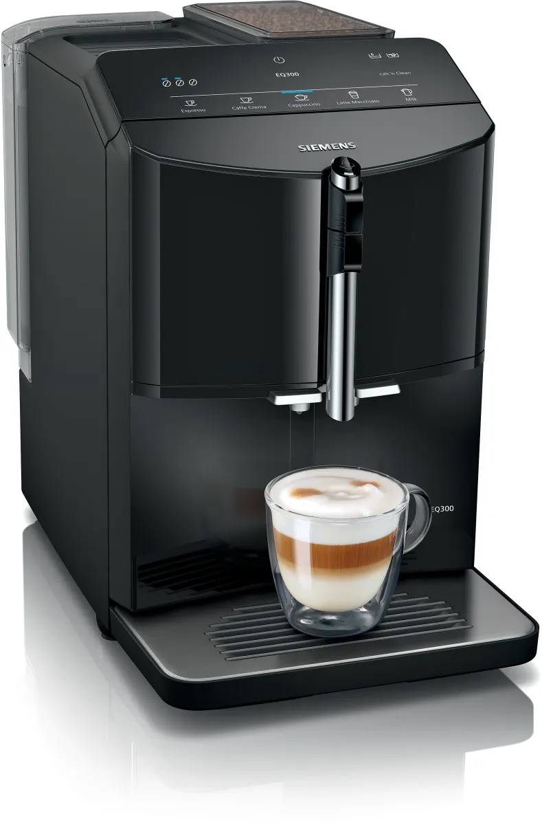 Aparat za espresso kafu EQ300 Siemens automatski u crnoj boji TF301E09