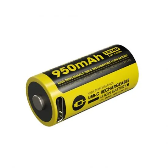 Nitecore RCR123 usb C baterija