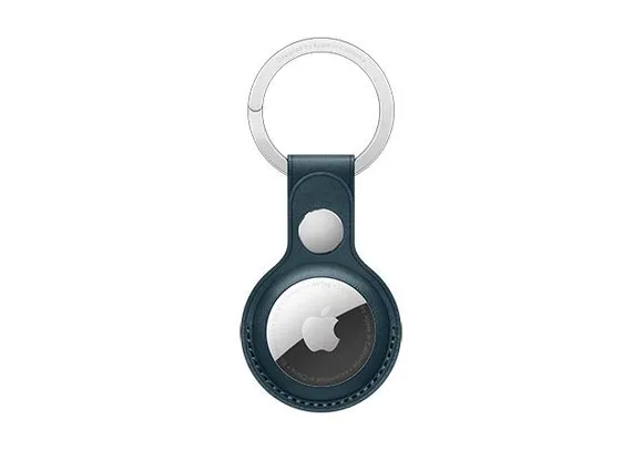 Apple AirTag Leather Key Ring - Baltic Blue