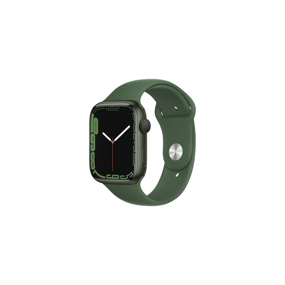 Apple Watch Series 7 GPS, 41mm Green Aluminium Case with Clover Sport Band - Regular