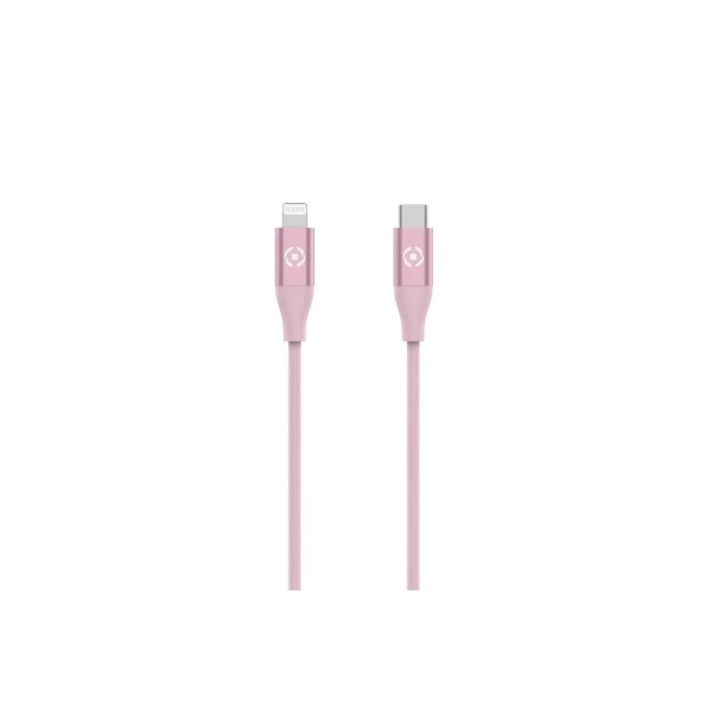 Celly Konverter kabl USB-C na Lightning (m/m) 1,5 m - Roze