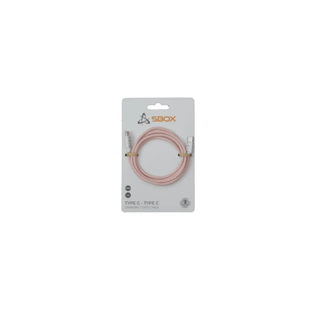 S-BOX Kabl za telefon Type-C - Type-C 1 m - Roze