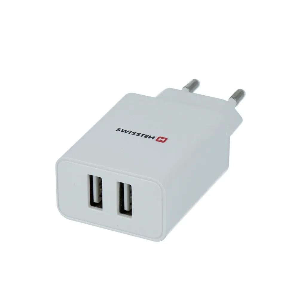 Swissten Punjač 2 x USB 2.1A WH - Beli
