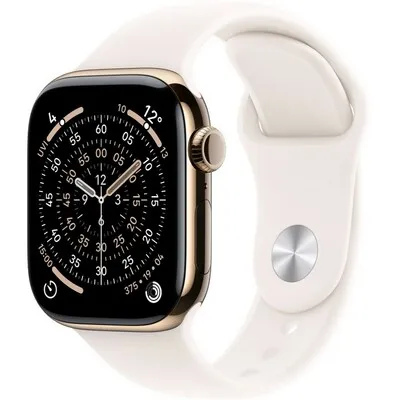 APPLE Watch S11 Cellular 42mm Gold Titanium Case with Light Blush Sport Band - M/L mf8x4rk/a