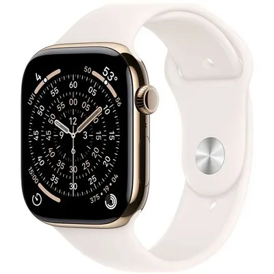 APPLE Watch S11 Cellular 46mm Gold Titanium Case with Light Blush Sport Band - M/L mfd64rk/a