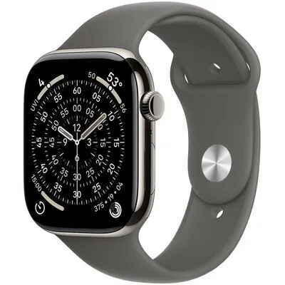 APPLE Watch S11 Cellular 46mm Natural Titanium Case with Stone Grey Sport Band - M/L mfcx4rk/a