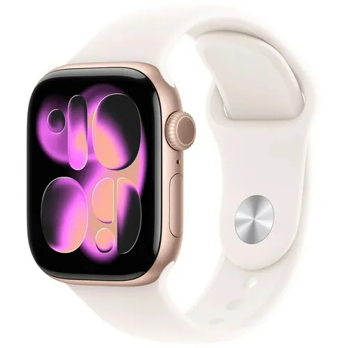 APPLE Watch S11 GPS 46mm Rose Gold Aluminium Case with Light Blush Sport Band - S / M mev64rk / a