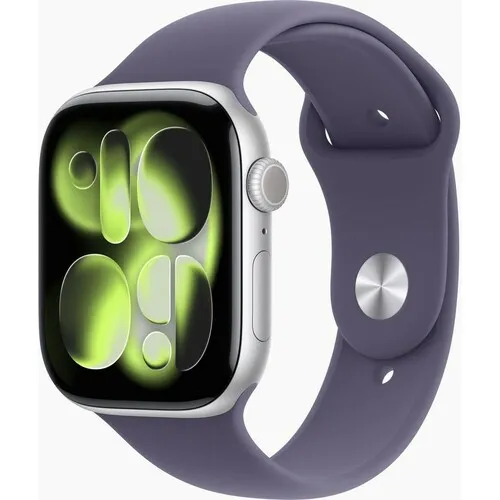 APPLE Watch S11 GPS 46mm Silver Aluminium Case with Purple Fog Sport Band - M / L meva4rk / a