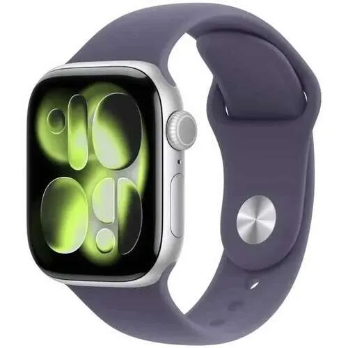 APPLE Watch S11 GPS 46mm Silver Aluminium Case with Purple Fog Sport Band - S / M mev94rk / a