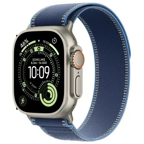 APPLE Watch Ultra 3 Cellular 49mm Natural Titanium Case with Blue / Bright Blue Trail Loop - S / M mewr4se / a