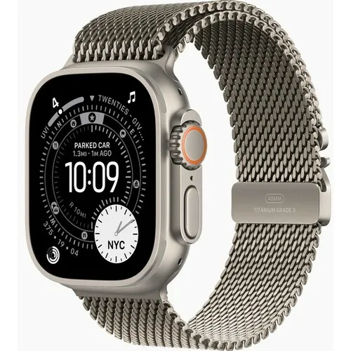 APPLE Watch Ultra 3 Cellular 49mm Natural Titanium Case with Natural Titanium Milanese Loop - Large mf0e4se / a