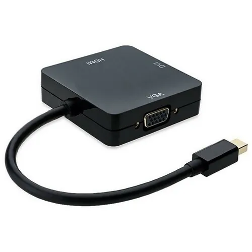 E-GREEN Adapter Mini DisplayPort (M) - HDMI+VGA+DVI-I Dual Link (F) crni