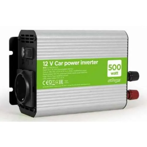 GEMBIRD EG-PWC500-01 12V Auto inverter DC / AC 500W+USB port