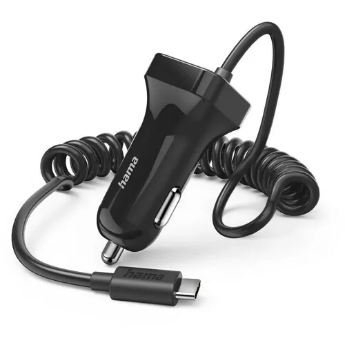 HAMA Auto punjac, USB tip-C, 12W, 12-24V, 5V / 2.4A, crni
