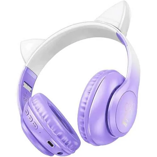 HOCO W42 Cat Ear Purple Grape Bluetooth Bezicne Slusalice