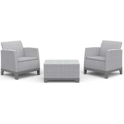 KETER Scandi forma sa box stolom siva