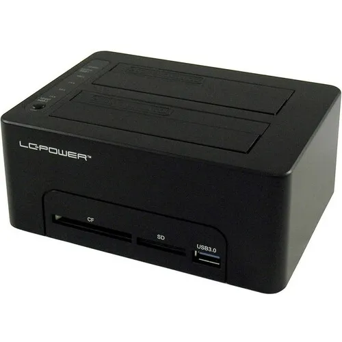 LC POWER LC-DOCK-U3-CR 2xSSD / HDD, Black, Cardreader,1xUSB3.0 HUB