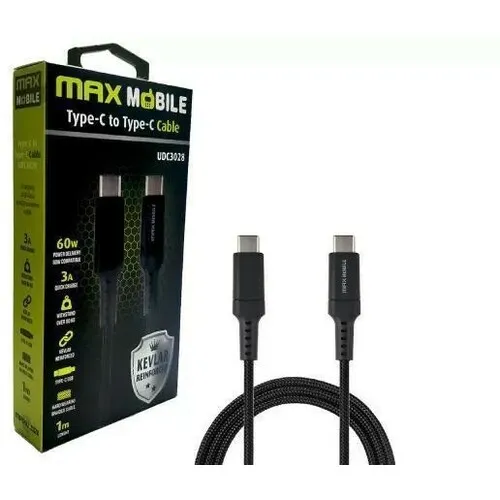 MAX MOBILE DATA KABL TYPE C-TYPE C KEVLAR QC 3A 1M