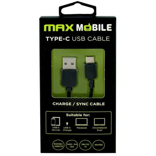 MAX MOBILE  USB 2.0 TYPE C 2m crni
