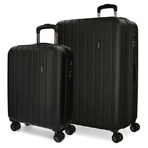 MOVOM WOOD ABS Set kofera 2 / 1 sa 4 dupla tockica sa mogucnoscu prosirenja crna