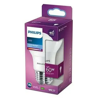 PHILIPS PS745    7,5W (60W) A60 E27 CDL 6500K FR ND 1PF/10
