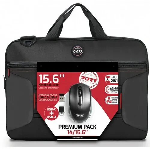 PORT DESIGNS Premium Bundle TL Laptop Case 14 / 15.6 & Wireless Mouse