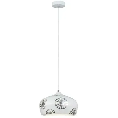 RABALUX Ginger, pendant, silver/white, E27 1X MAX 60W, excl.