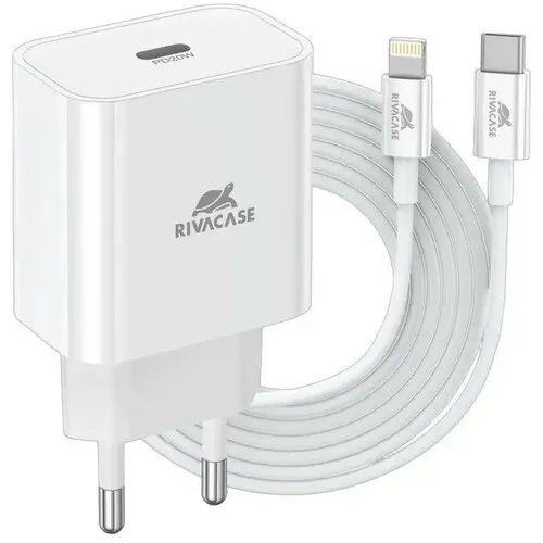 RIVACASE PS4101 WD5, 20W, USB-C  /  Lightning cable, White