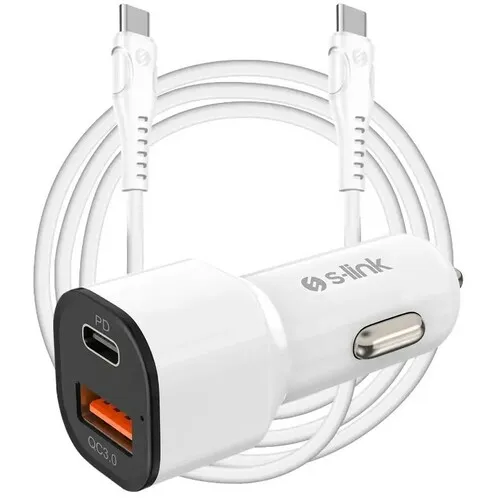 S-LINK SL-EC38PD USB-A USB-C PD + USB-C kabl 38W