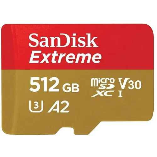 SANDISK SDXC 512GB Extreme micro 190MB / s UHS-I Class10 U3 V30+Ad