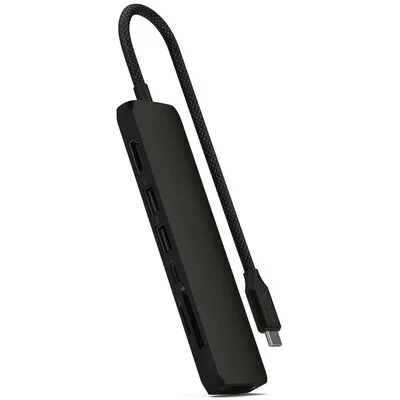 SATECHI 7-in-1 USB-C Slim Multiport Adapter with Ethernet - Black