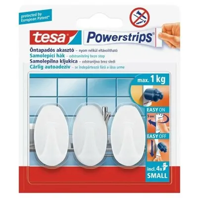 TESA PS KUKICA OVAL bela 3kom