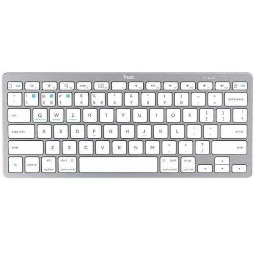 TRUST Basics bezicna tastatura US sivo bela