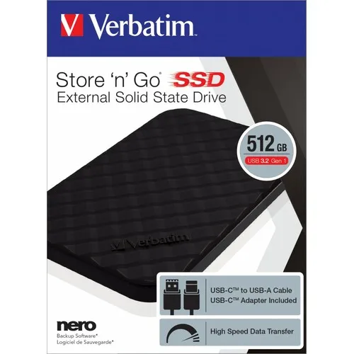 VERBATIM Portabl ext SSD 512 53250