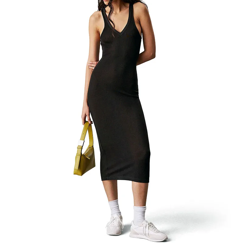 CALVIN KLEIN HALJINA SOFT TOUCH LONG V-NECK ZA ŽENE