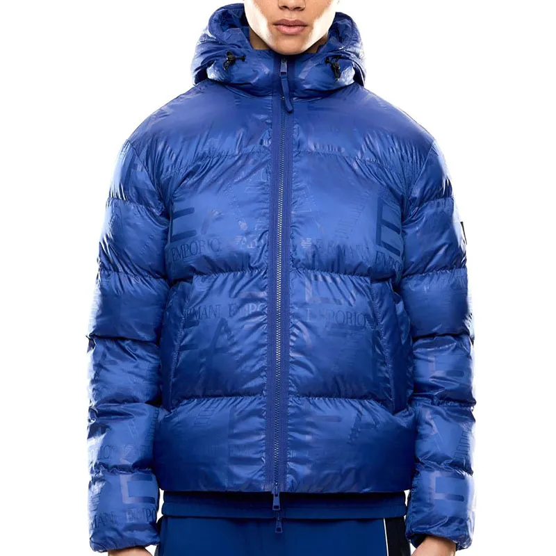 EA7 EMPORIO ARMANI JAKNA MOUNTAIN M POLY DOWN HOODED JACKET LOGO REPEAT ZA MUŠKARCE