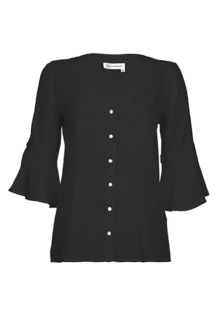 Bluza sa V izrezom i kratkim karner rukavima