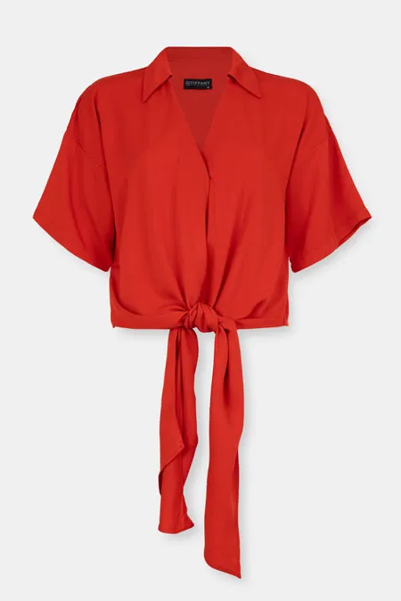 Elegantna bluza sa vezivanjem u struku