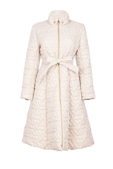 Elegantna prošivena jakna sa pojasom