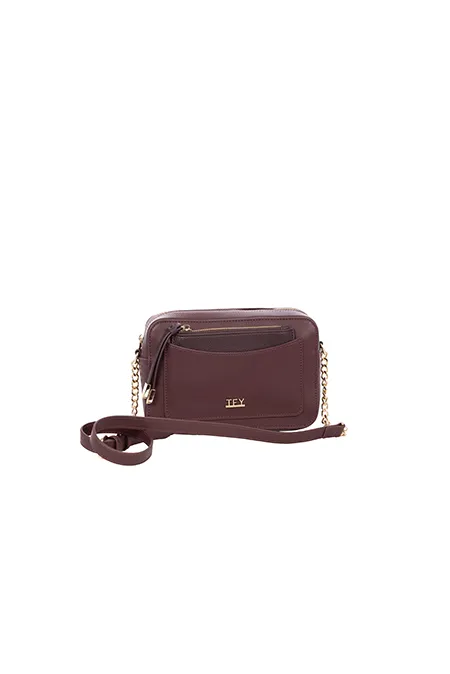 Ženska crossbody torba sa lancem i prednjim džepom