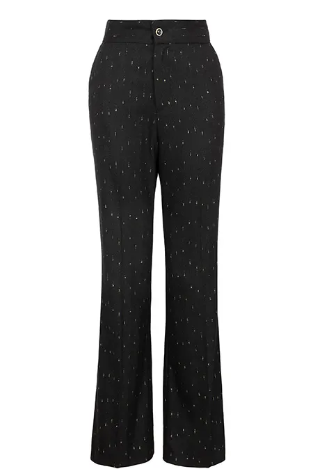 Ženske zvonaste pantalone sa svetlucavim nitima