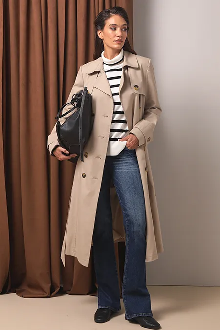 Ženski prugasti džemper dugih rukava