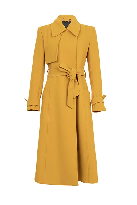 Midi kaput na preklop sa trakama na rukavima