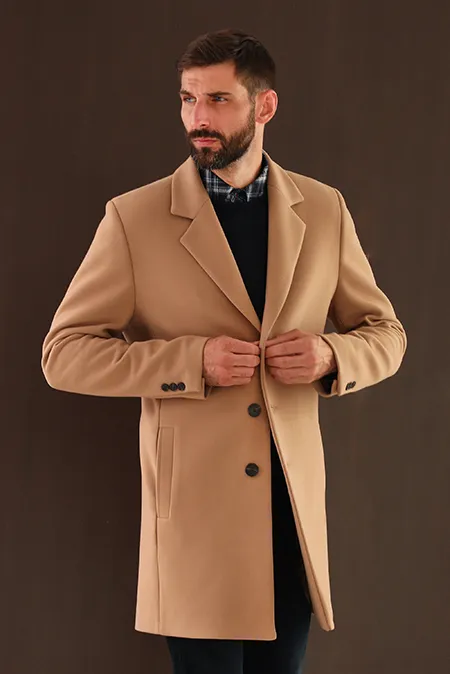 Muški kaput dugih rukava sa V izrezom