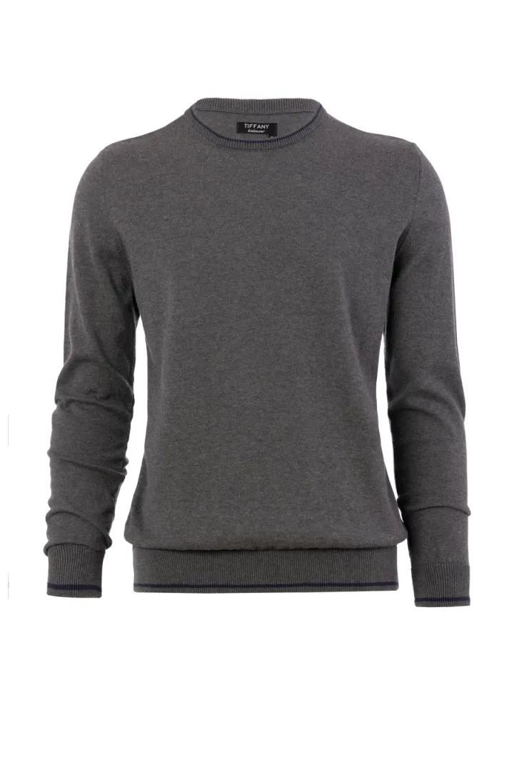 Muški pamučni džemper sa okruglim izrezom