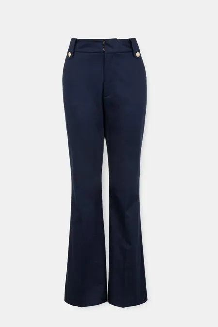 Pamučne pantalone sa naglašenim strukom