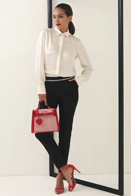 Torba za nošenje preko tela i ramena u pepito dezenu