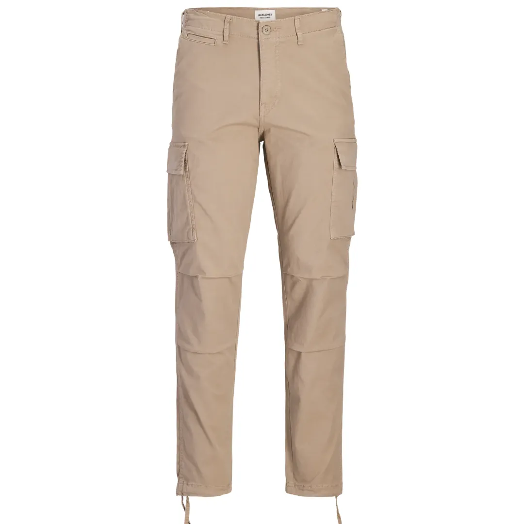 J&J Bež Muške Pantalone Tapered Fit Cargo